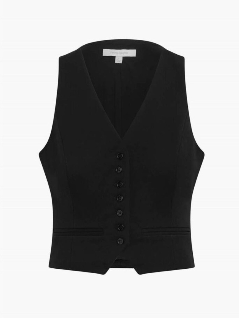 NWT Favorite Daughter The Favorite Vest Black Cropped Vest Medium
